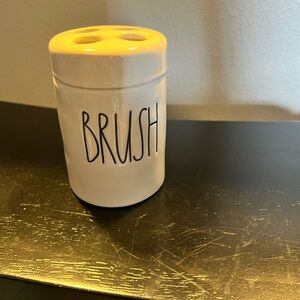 Rae Dunn White Ceramic Brush Holder